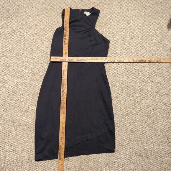 Helmut Lang Dress Womens 2 Black Asymmetrical Bodycon Cocktail Mini - Picture 2 of 5